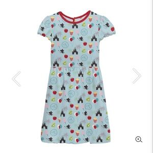 Kickee Pants Blue Dress with Red Trim and Fun Print